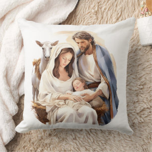 Coussin Décor de l'oreiller à lancer de crèches (20 x 20 p