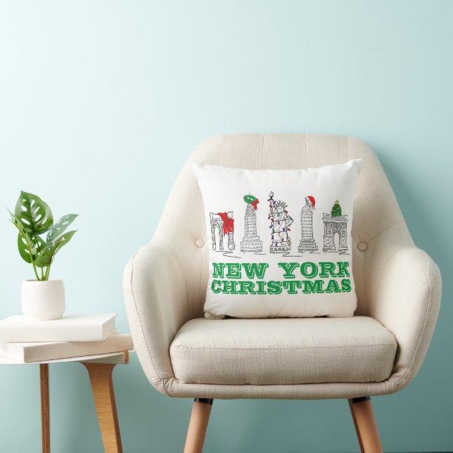 Coussin Décor de Noël à New York (Chaise)