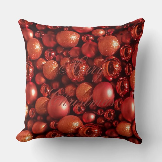 Coussin Décor de Noël Baubles rouges (Recto)