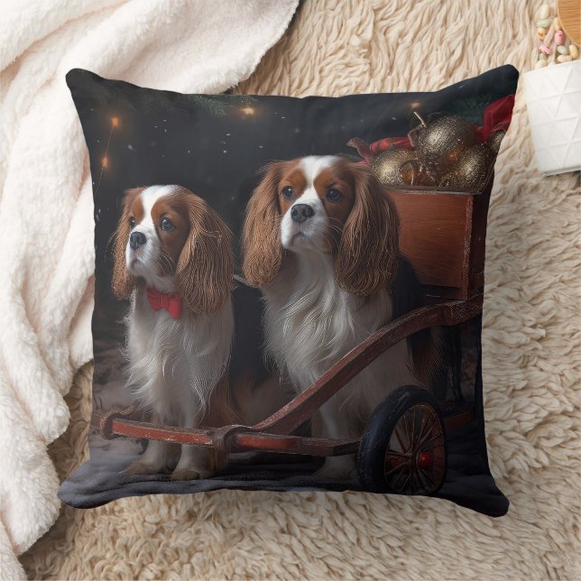 Coussin Décor de Noël Cavalier King enneigé   (Couverture)