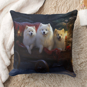 Coussin Décor de Noël Chariot de Neige Esquimau Américain
