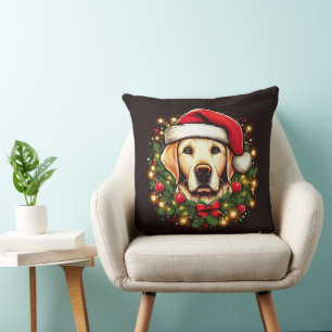 Coussin Décor de Noël confortableLabrador Retriever Chien