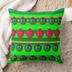 Coussin Décor de Noël de Balls Rouge Vert