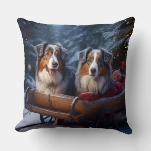Coussin Décor de Noël de traîneau enneigé de Berger Austra