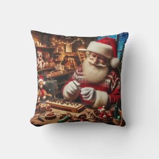 Coussin Décor de Noël du Père Noël vintage