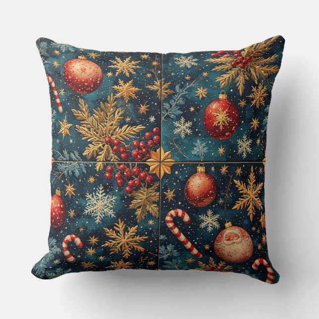 Coussin Décor de Noël Festif (Recto)