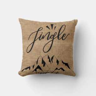 Coussin Décor de Noël Hygge - Montagnes Jingle Burlap Lk