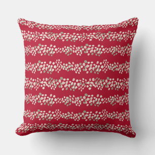 Coussin Décor de Noël moderne rouge et rose