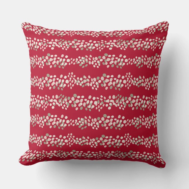 Coussin Décor de Noël moderne rouge et rose (Recto)