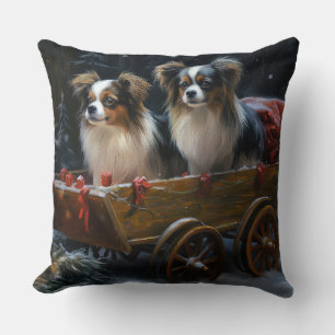 Coussin Décor de Noël Papillon Snowy Sleigh