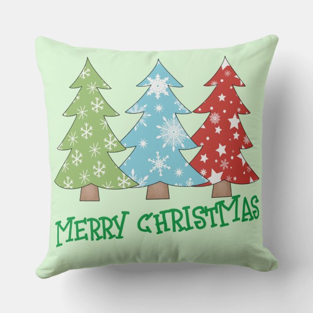 Coussin Décor de Noël rétro | Arbre de Noël minimaliste (Verso)