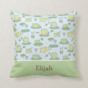 Coussin Décor de nurserie bébé à motif de grenouilles et l