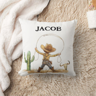Coussin Décor de pépinière de l'Ouest, Cowboy personnalisé