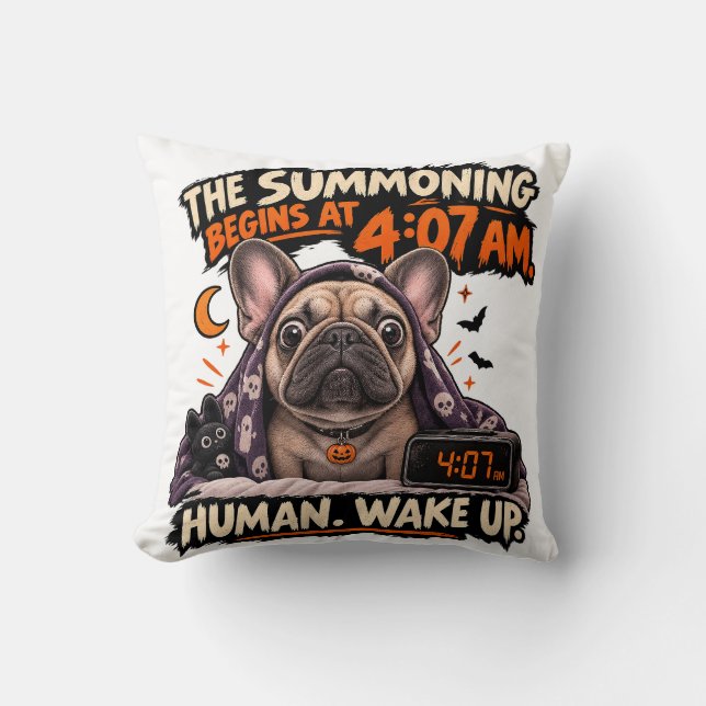 Coussin Décor de saison effrayant pour chien bouledogue fr (Recto)
