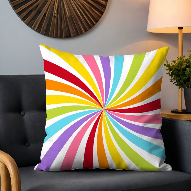 Coussin Décor de salle moderne tourbillon arc-en-ciel colo (Créateur téléchargé)
