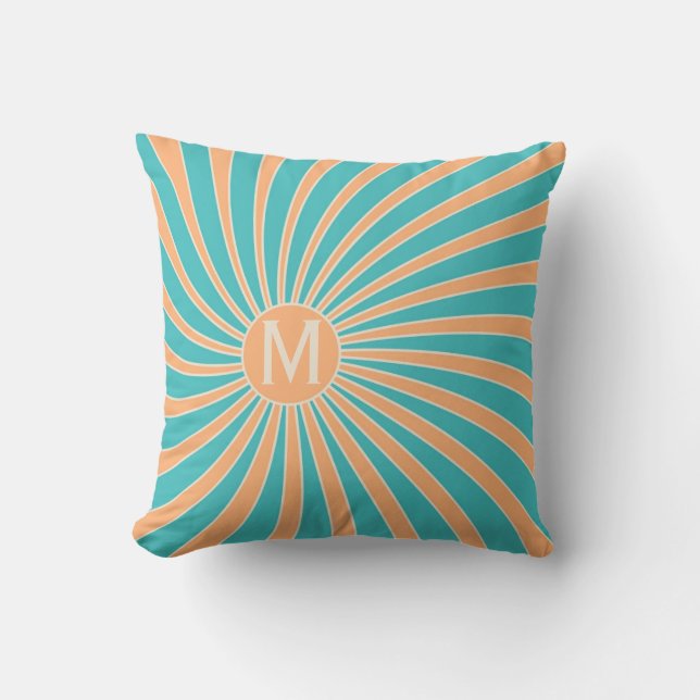 Coussin Décor de solarium de style bracelet et turquoise (Recto)