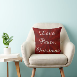 Coussin Décor de vacances Amour Paix Noël