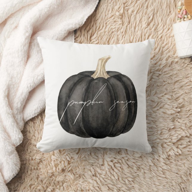 Coussin Décor d'Halloween Saison Citrouille Noire Gothique (Couverture)