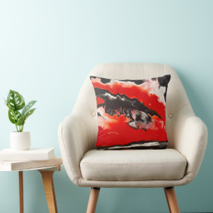 Coussin Décor d'oreiller rouge Abstrait Vermillion