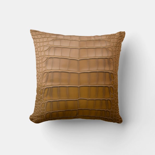 Coussin Décor du Motif Tan Alligator (Recto)