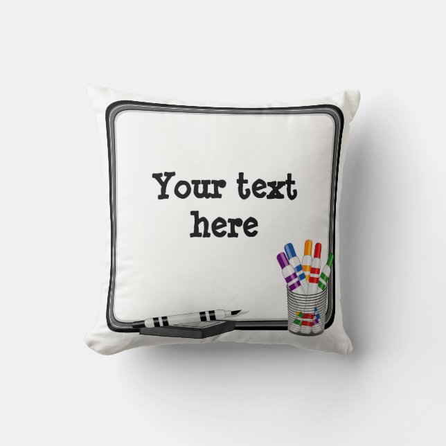 Coussin Décor du tableau blanc, Customisez le texte (Recto)