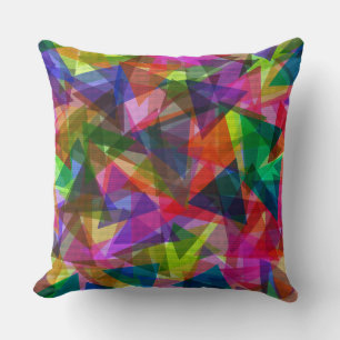 Coussin Décor en mosaïque géométrique triangulaire coloré