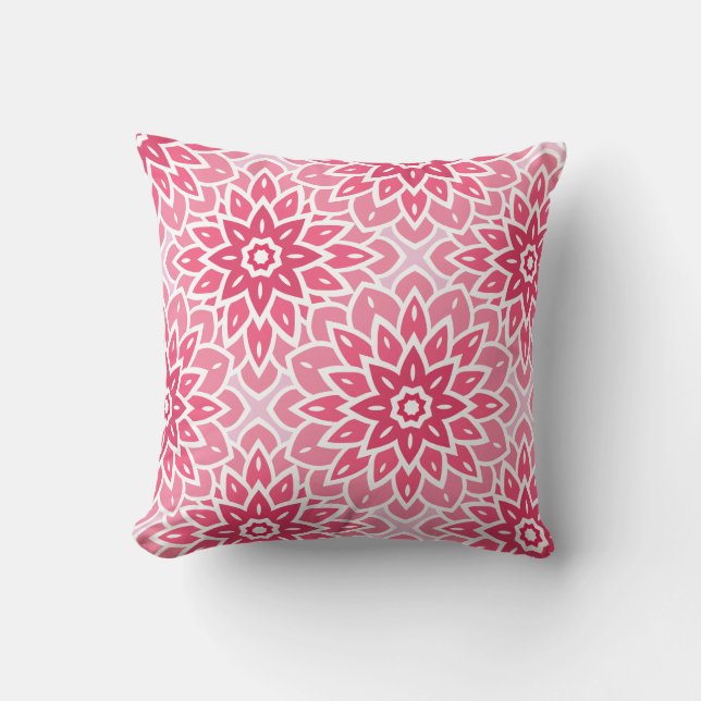 Coussin Décor Floral Rose (Recto)