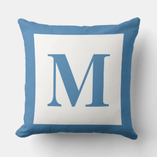 Coussin Décor industriel Monogramme Acier bleu