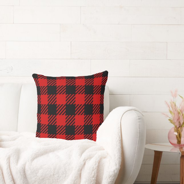 Coussin Décor intérieur noir rouge à Buffalo plaqué intemp (Canapé)