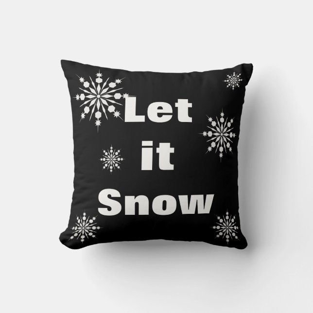 Coussin Décor Laisser neiger Cristal Flocon de neige Noël (Recto)