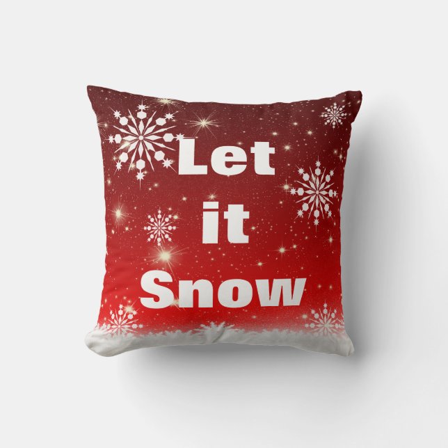 Coussin Décor Laisser neiger Cristal Flocon de neige Noël (Recto)