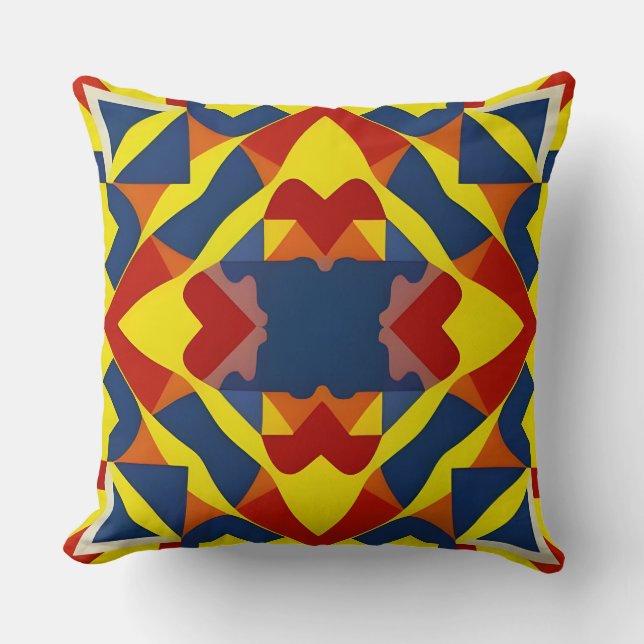 Coussin Décor moderne audacieux géométrique tribal multico (Recto)
