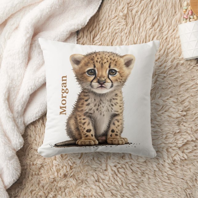 Coussin Décor personnalisé bébé Cheetah Leopard Nursery (Couverture)
