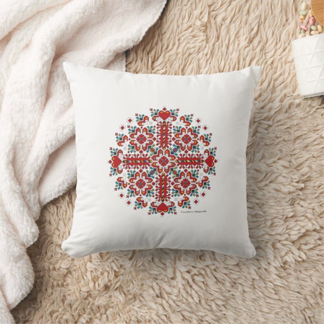 Coussin Décor Ramadan Broderie motif Couleur rouge (Couverture)