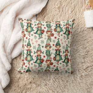 Coussin Décor saisonnier de Noël des elfes Vintages