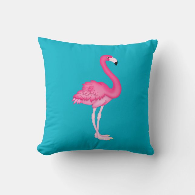 Coussin Décor tropical de maison de carreau de Flamant (Recto)
