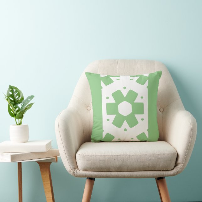 Coussin Décor vert et blanc Sage (Chaise)