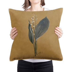 Coussin Décor vintage muguet de mai de style fermier terre