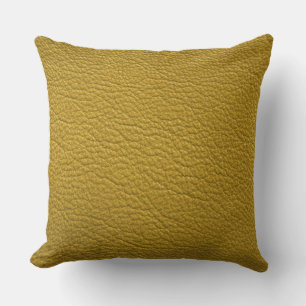 Coussin Décorateur en cuir Faux Jaune