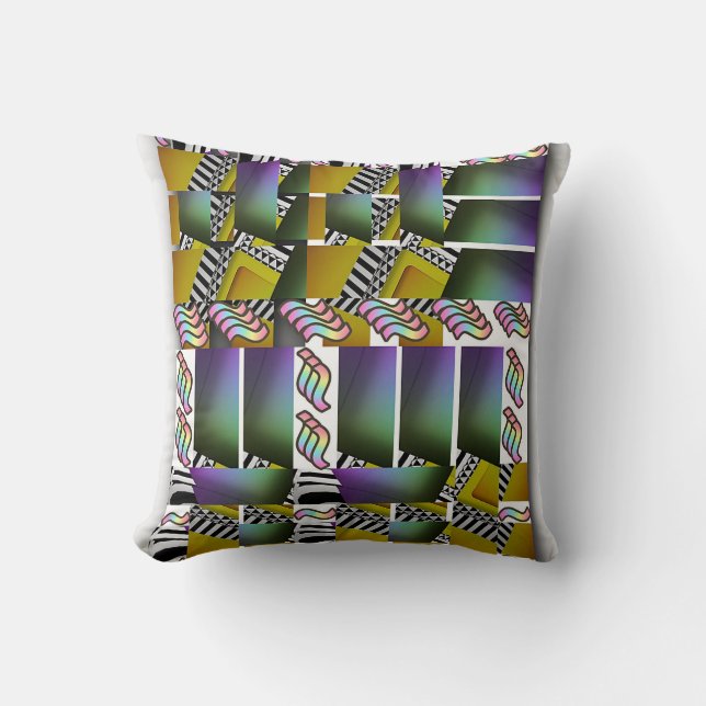 Coussin Décorateur Géométrique Multi Couleurs (Recto)