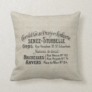Coussin décorateur Vintage avec publicité français