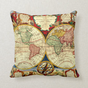 Coussin Décorateur vintage de style du monde d'art antiqu