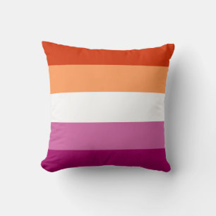 Coussin décoratif 16 x 16 avec drapeau lesbien