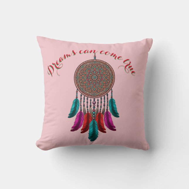  Coussin décoratif 16" x 16""Boho Dream"  attrape- (Recto)