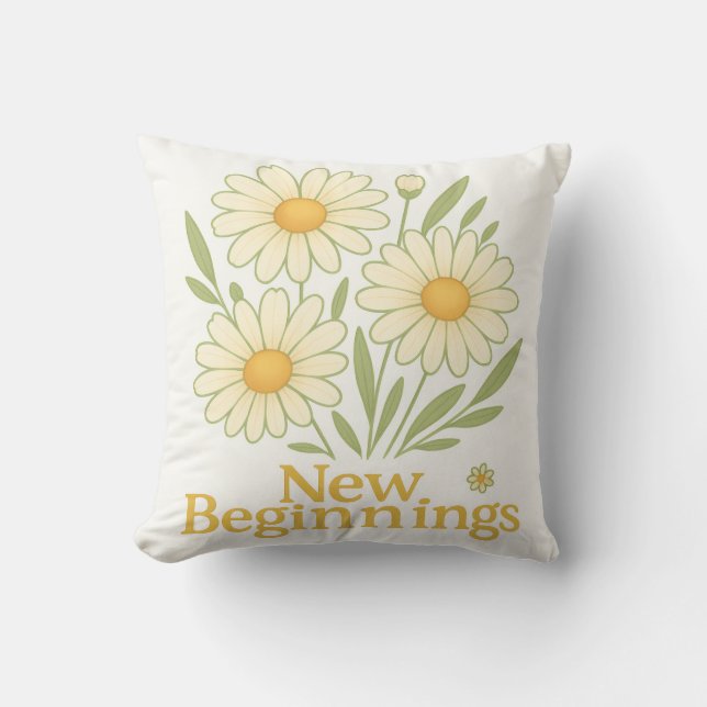 Coussin décoratif à fleurs de marguerite Nouveaux  (Recto)