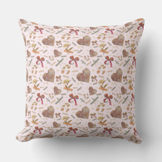 Coussin décoratif à fleurs vintage et cœurs en pap