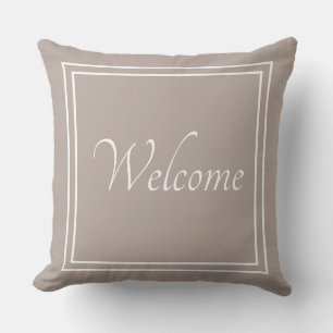 Coussin décoratif à monogramme de bienvenue pour l