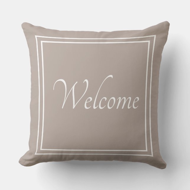 Coussin décoratif à monogramme de bienvenue pour l (Recto)