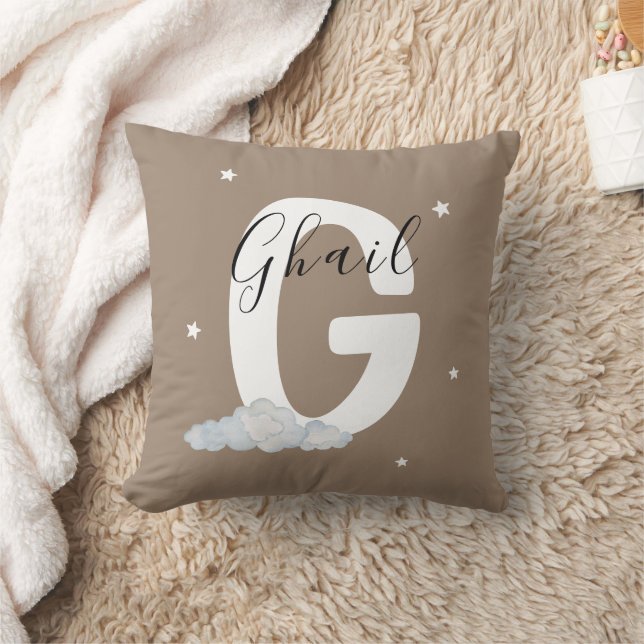 Coussin décoratif à monogramme personnalisé G init (Couverture)
