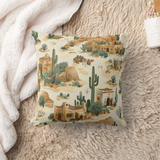Coussin décoratif à motif adobe du Sud-Ouest : (Couverture)